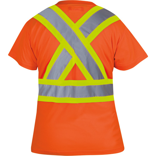 6948 Women's Bird's-Eye Safety T-Shirt, Polyester, X-Small, High Visibility Orange Helyx Safety & Industrial Supplies