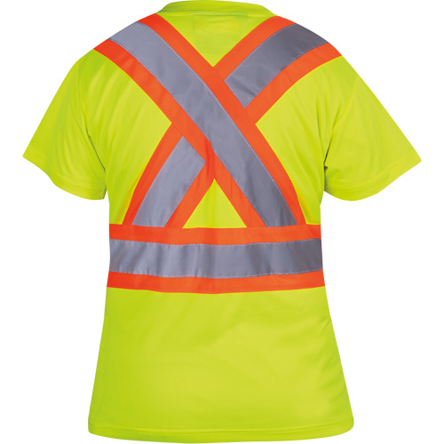 6949 Women's Bird's-Eye Safety T-Shirt, Polyester, X-Small, High Visibility Lime-Yellow Helyx Safety & Industrial Supplies