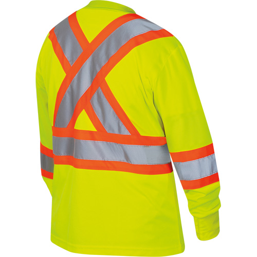 6969 Women's Bird's-Eye Long-Sleeved Safety Shirt, Polyester, X-Small, High Visibility Lime-Yellow Helyx Safety & Industrial Supplies