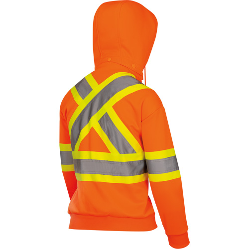 6924W Chandail &agrave; capuchon en molleton avec fermeture &agrave; glissi&egrave;re, Polyester, T-petit, Orange haute visibilit&eacute; Helyx Safety & Industrial Supplies