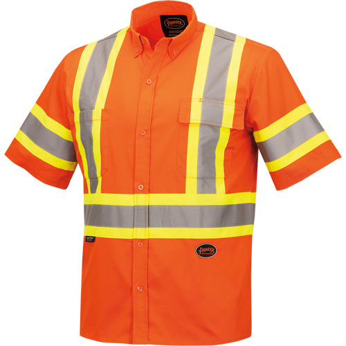 4442 Ultra Cool Short-Sleeved Safety Shirt, Cotton, Small, High Visibility Orange Helyx Safety & Industrial Supplies
