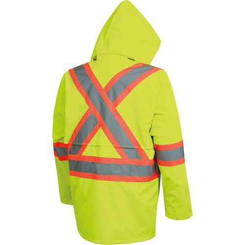 5628 Manteau de s&eacute;curit&eacute; imperm&eacute;able The Rock, Polyester/Polyur&eacute;thane, Jaune lime haute visibilit&eacute;, Petit Helyx Safety & Industrial Supplies