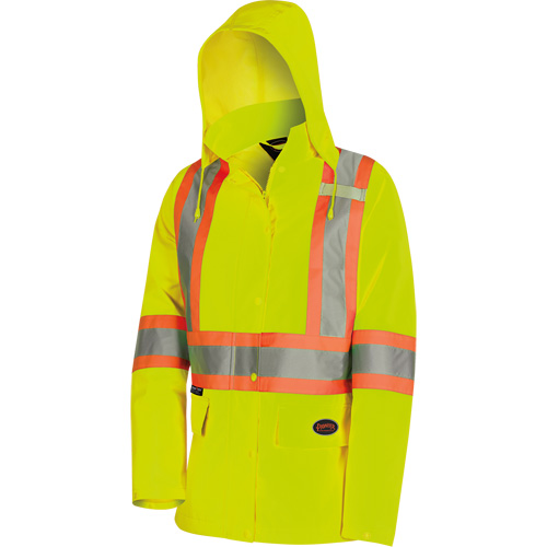 5628W Parka matelass&eacute; de s&eacute;curit&eacute; 300D The Rock, Polyester/Polyur&eacute;thane, Jaune lime haute visibilit&eacute;, T-petit Helyx Safety & Industrial Supplies