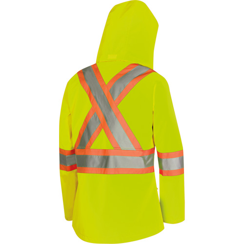 5628W Parka matelass&eacute; de s&eacute;curit&eacute; 300D The Rock, Polyester/Polyur&eacute;thane, Jaune lime haute visibilit&eacute;, T-petit Helyx Safety & Industrial Supplies