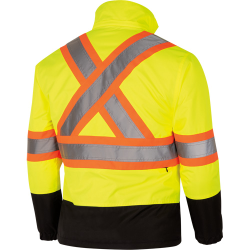 5771 Waterproof Reversible Safety Jacket, Polyester/Polyurethane, High Visibility Lime-Yellow, Small Helyx Safety & Industrial Supplies