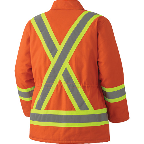 5537A Quilted Duck Safety Parka, High Visibility Orange, Small Helyx Safety & Industrial Supplies
