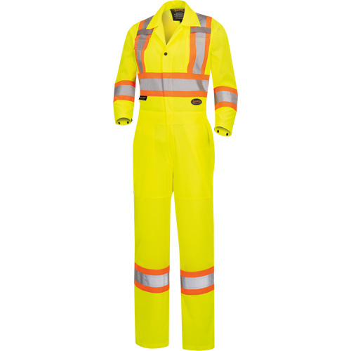 5999AW Women's High-Visibility Traffic Safety Coveralls, X-Small, High Visibility Lime-Yellow Helyx Safety & Industrial Supplies