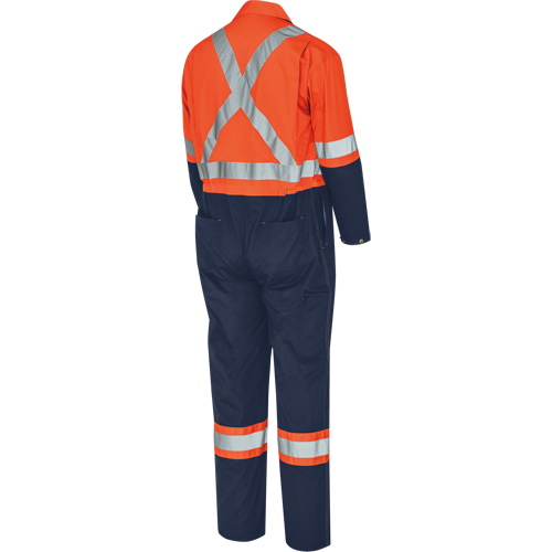 5514BB Combinaison de s&eacute;curit&eacute; 2 tons avec fermeture &agrave; glissi&egrave;re, 36, Orange haute visibilit&eacute;/Bleu marin Helyx Safety & Industrial Supplies