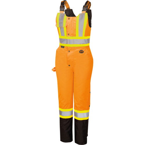 5040BBW Women's High-Visibility Waterproof Safety Overalls, Polyester, X-Small, Black/High Visibility Orange Helyx Safety & Industrial Supplies