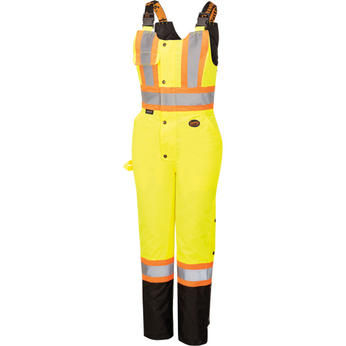 5041BBW Women's High-Visibility Waterproof Safety Overalls, Polyester, X-Small, Black/High Visibility Lime-Yellow Helyx Safety & Industrial Supplies