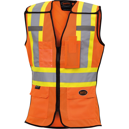 486 Women's High-Visibility Safety Tear-Away Vest, High Visibility Orange, X-Small, Polyester Helyx Safety & Industrial Supplies
