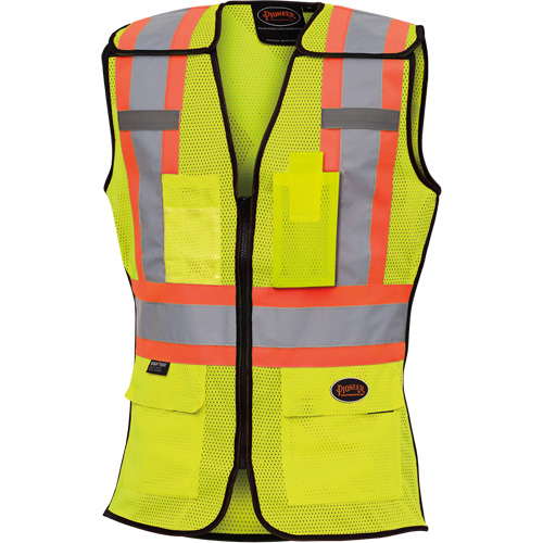 489 Veste de s&eacute;curit&eacute; d&eacute;tachable haute visibilit&eacute;, Jaune lime haute visibilit&eacute;, T-petit, Polyester Helyx Safety & Industrial Supplies