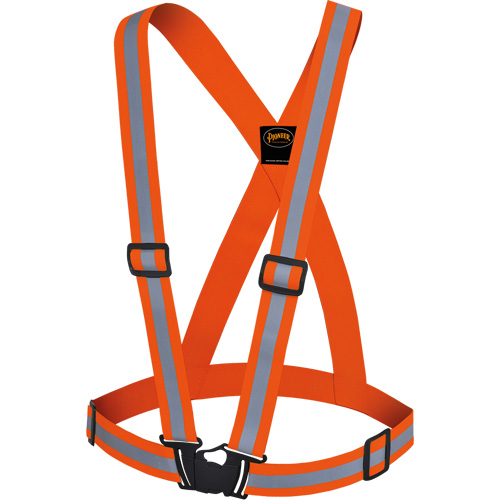 5496 High-Visibility Safety Sash, High Visibility Orange, Silver Reflective Colour, One Size Helyx Safety & Industrial Supplies