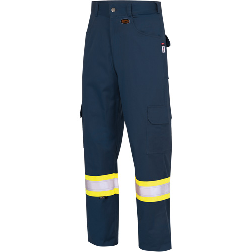 7764 FR-Tech&reg; High Visibility 88/12 FR/Arc Rated Safety Cargo Pants, 32, x 34, Navy Blue Helyx Safety & Industrial Supplies