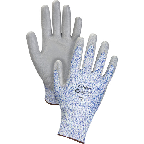 Eco-Friendly Stretch Cut-Resistant Gloves, Size 10, 13 Gauge, Polyurethane Coated, HPPE/RPET Shell, ASTM ANSI Level A2 Helyx Safety & Industrial Supplies