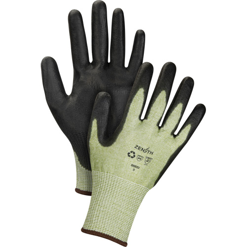 Gants &eacute;lastiques &eacute;cologiques sans coutures r&eacute;sistants &agrave; la coupe, Taille 8, Calibre 13, Rev&ecirc;tement Polyur&eacute;thane, Enveloppe en PEHP/rPET, ASTM ANSI niveau A4 Helyx Safety & Industrial Supplies