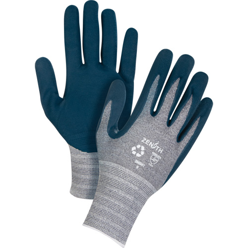 Eco-Friendly Lightweight Coated Gloves, 10, Foam Nitrile Coating, 15 Gauge, Polyester/RPET Shell Helyx Safety & Industrial Supplies