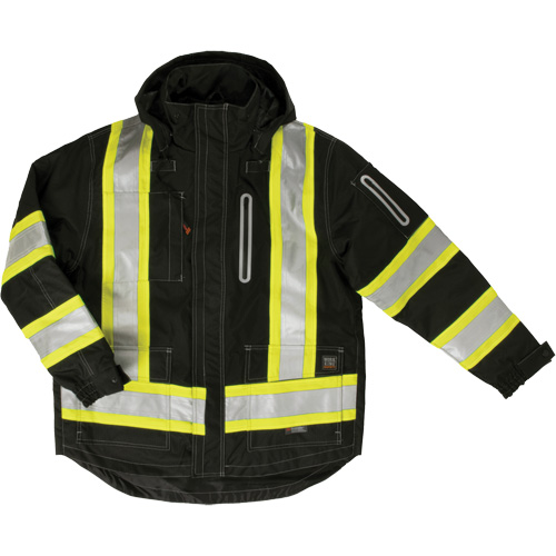 Manteau de s&eacute;curit&eacute; 4-en-1 en tissu ind&eacute;chirable, Polyester, Noir, Petit Helyx Safety & Industrial Supplies