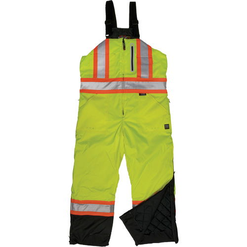 Ripstop Insulated Safety Bib Overall, Polyester, X-Small, High Visibility Lime-Yellow Helyx Safety & Industrial Supplies