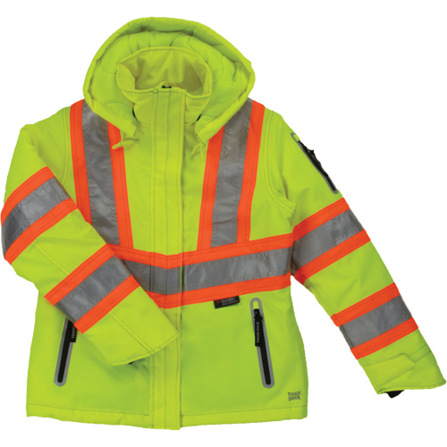 Womens Insulated Flex Safety Jacket, Polyester, High Visibility Lime-Yellow, Large Helyx Safety & Industrial Supplies