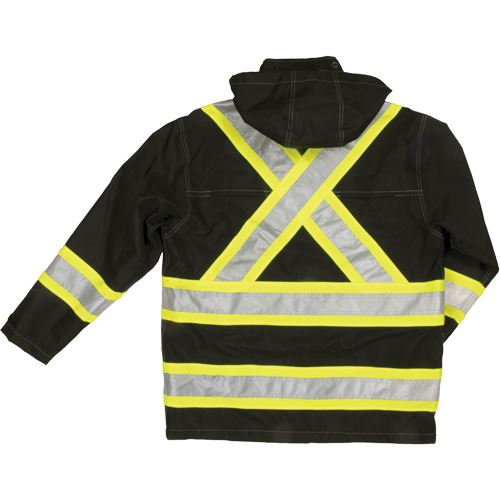 Manteau de s&eacute;curit&eacute; imperm&eacute;able en tissu ind&eacute;chirable Ripstop, Polyester, Grand, Noir Helyx Safety & Industrial Supplies