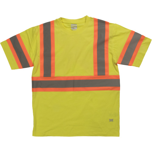 Short Sleeve Safety T-Shirt, Cotton, X-Small, High Visibility Lime-Yellow Helyx Safety & Industrial Supplies