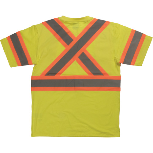 Short Sleeve Safety T-Shirt, Cotton, X-Small, High Visibility Lime-Yellow Helyx Safety & Industrial Supplies