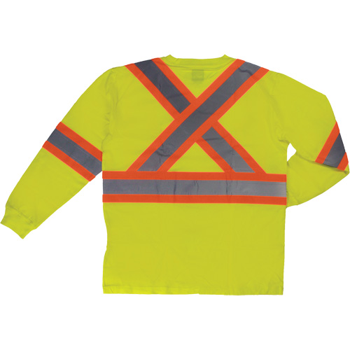 T-shirt de s&eacute;curit&eacute; &agrave; manches longues, Coton, T-petit, Jaune lime haute visibilit&eacute; Helyx Safety & Industrial Supplies