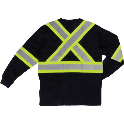 Long Sleeve Safety T-Shirt, Cotton, X-Small, Black Helyx Safety & Industrial Supplies