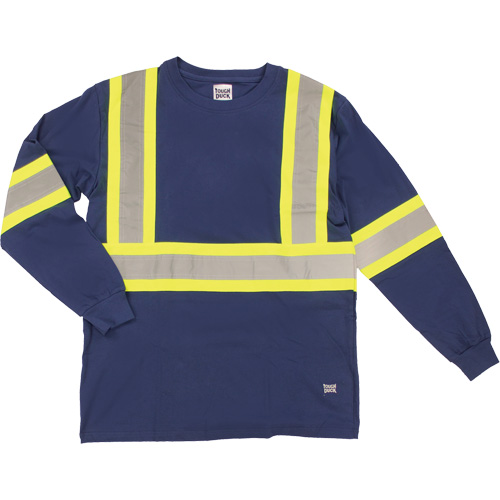 Long Sleeve Safety T-Shirt, Cotton, X-Small, Navy Blue Helyx Safety & Industrial Supplies