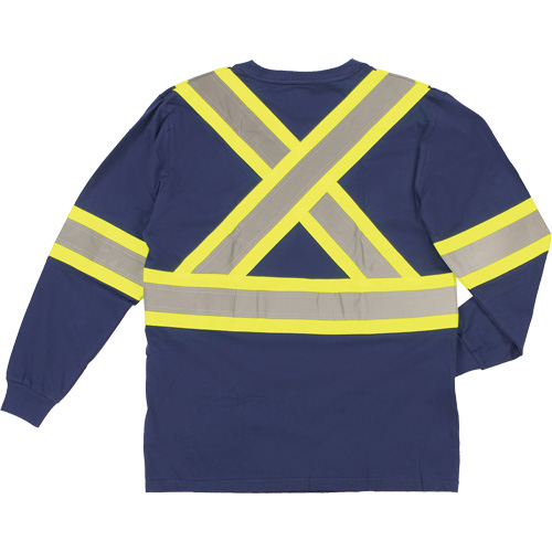 Long Sleeve Safety T-Shirt, Cotton, X-Small, Navy Blue Helyx Safety & Industrial Supplies