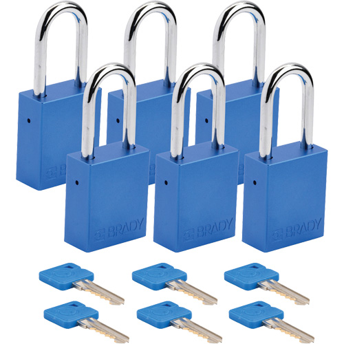 Cadenas de s&eacute;curit&eacute;, Cadenas de s&eacute;curit&eacute;, Cl&eacute;s identiques, Aluminium, Largeur de 1-1/2" Helyx Safety & Industrial Supplies