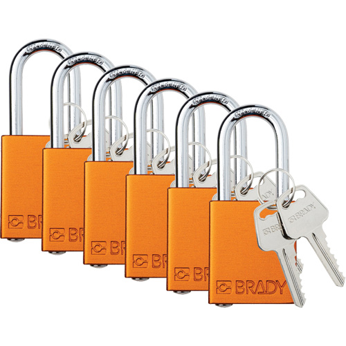 Cadenas de s&eacute;curit&eacute;, Cadenas de s&eacute;curit&eacute;, Cl&eacute;s diff&eacute;rentes, Aluminium, Largeur de 1-1/2" Helyx Safety & Industrial Supplies
