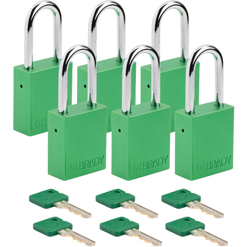 Cadenas de s&eacute;curit&eacute;, Cadenas de s&eacute;curit&eacute;, Cl&eacute;s identiques, Aluminium, Largeur de 1-1/2" Helyx Safety & Industrial Supplies