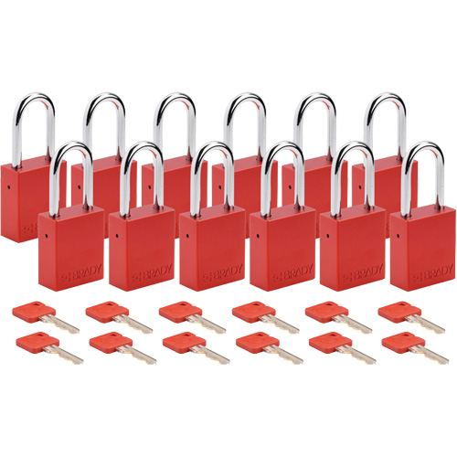 Cadenas de s&eacute;curit&eacute;, Cadenas de s&eacute;curit&eacute;, Cl&eacute;s identiques, Aluminium, Largeur de 1-1/2" Helyx Safety & Industrial Supplies