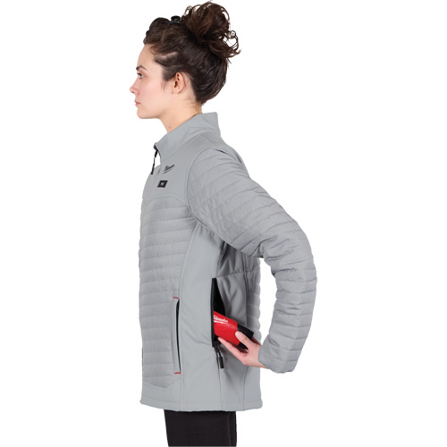 M12 Heated Axis Jacket with Battery, Women's, Small, Grey Helyx Safety & Industrial Supplies