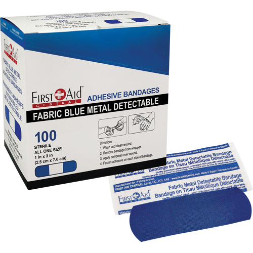 Bandages, Rectangular/Square, 3", Fabric Metal Detectable, Sterile Helyx Safety & Industrial Supplies