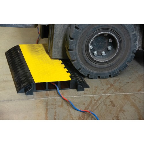 Polyurethane Cable Protector, 3 Channels, 35.43" L x 19.69" W x 3" H Helyx Safety & Industrial Supplies