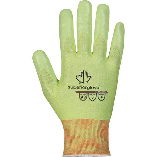 Gants r&eacute;sistant aux coupures haute visibilit&eacute; S18TAXFN, Taille 6, Calibre 18, Rev&ecirc;tement Mousse de nitrile, Enveloppe en TenActiv, ASTM ANSI niveau A9 Helyx Safety & Industrial Supplies