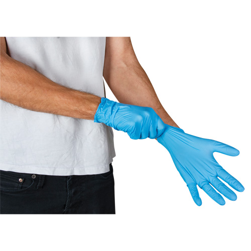 Emballages de gants jetables pour machine distributrice, Grand, Nitrile, 4,5 mils, Sans poudre, Bleu, Classe 2 Helyx Safety & Industrial Supplies
