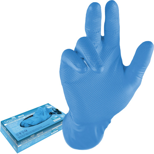 Gants jetables, 3T-Grand, Nitrile, 8 mils, Sans poudre, Bleu Helyx Safety & Industrial Supplies
