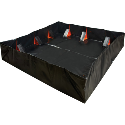 Berme d&eacute;ployable &agrave; mur IBX, Capacit&eacute; 4488 gal. US, 12' la x 50' lo x 12" h, Support &agrave; encliqueter Helyx Safety & Industrial Supplies