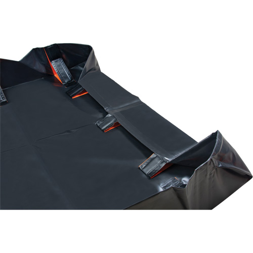 Berme d&eacute;ployable &agrave; mur IBX, Capacit&eacute; 4488 gal. US, 12' la x 50' lo x 12" h, Support &agrave; encliqueter Helyx Safety & Industrial Supplies