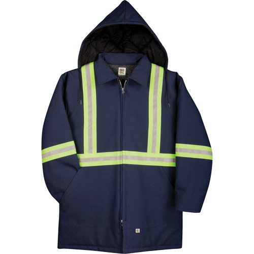 Parka en canard de premi&egrave;re qualit&eacute; avec mat&eacute;riau r&eacute;fl&eacute;chissant, Bleu marine, Moyen Helyx Safety & Industrial Supplies