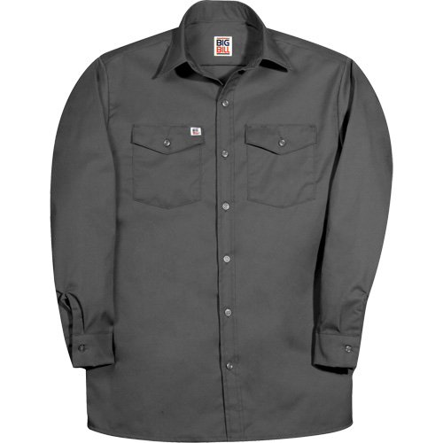 Premium Long-Sleeve Work Shirt, Men's, Small, Charcoal Helyx Safety & Industrial Supplies