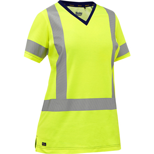 Bisley&reg; Women's X-Back Short Sleeve Shirt, Poly-Cotton, Small, High Visibility Lime-Yellow Helyx Safety & Industrial Supplies