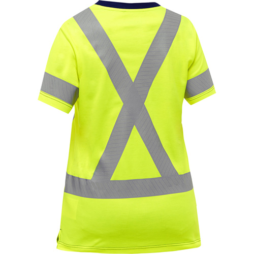 Bisley&reg; Women's X-Back Short Sleeve Shirt, Poly-Cotton, Small, High Visibility Lime-Yellow Helyx Safety & Industrial Supplies
