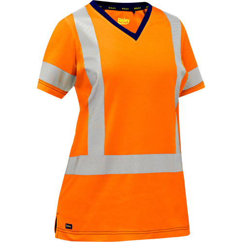 Bisley&reg; Women's X-Back Short Sleeve Shirt, Poly-Cotton, Small, High Visibility Orange Helyx Safety & Industrial Supplies