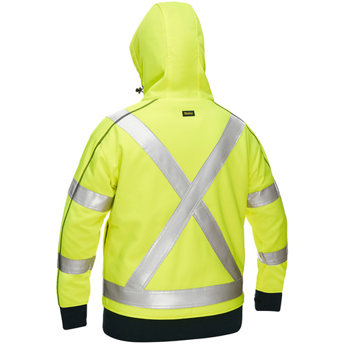 Bisley&reg; X-Back Women's Contoured Full Zip Hooded Sweatshirt with Sherpa Lining, Medium, High Visibility Lime-Yellow Helyx Safety & Industrial Supplies