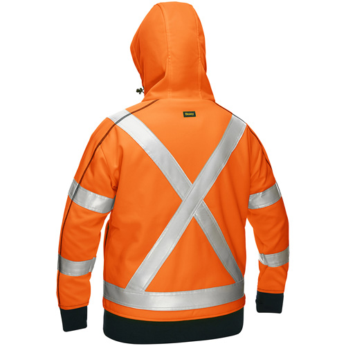 Bisley&reg; X-Back Women's Contoured Full Zip Hooded Sweatshirt with Sherpa Lining, Medium, High Visibility Orange Helyx Safety & Industrial Supplies